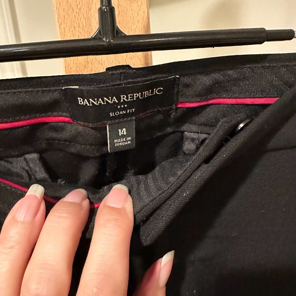 Black Banana Republic Sloan Fit Women's Pants Trousers Size 14 - Picture 2 of 5